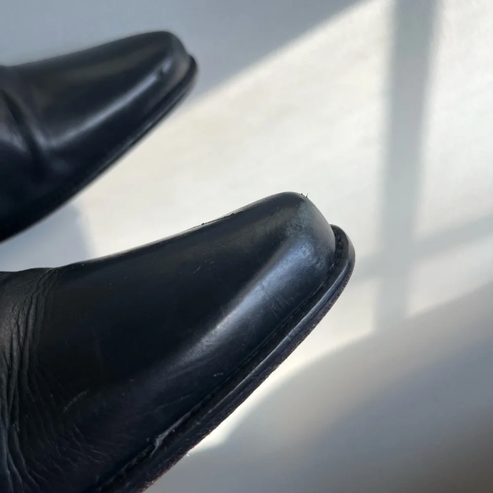 Donald Pliner Leather Biker Harness Style Boots Size 8.5 - Picture 9 of 11